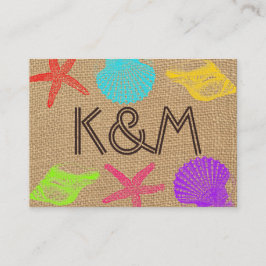 Rustikale Platzkarten an der Küste