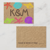 Rustikale Platzkarten an der Küste (Vorne/Hinten)