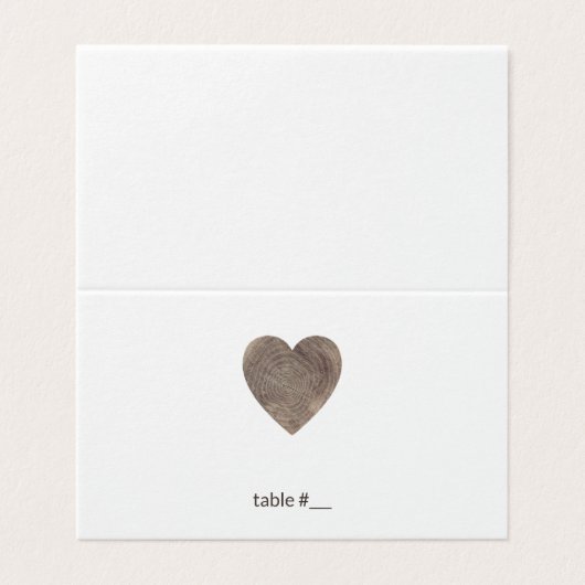 Rustikale Platzkarten aus Holz - gefaltet (Außenseite Aufgefaltet)