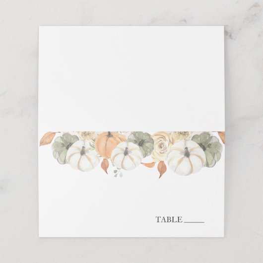 Rustikale Platzkarten für Herbstnamen (Außenseite Aufgefaltet)