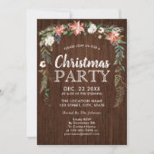 Rustikale Poinsettia Blumentropfen Weihnachtsgebäc Einladung (Vorderseite)