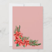 Rustikale Poinsettia Blumenweihnachtszeit Einladung (Rückseite)