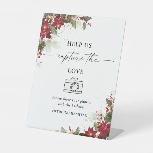 Rustikale Poinsettia hilft uns, die Liebe zu erfas Sockelschild (Vorderseite)