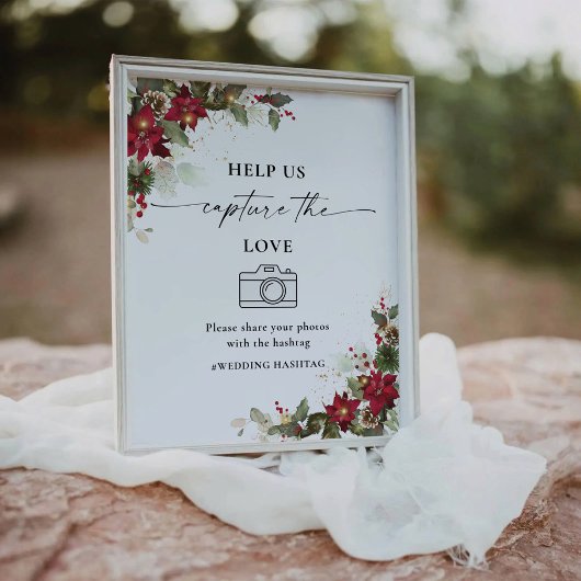 Rustikale Poinsettia hilft uns, die Liebe zu erfas Sockelschild