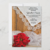 Rustikale Poinsettia Probe Abendessen Einladung (Vorderseite)