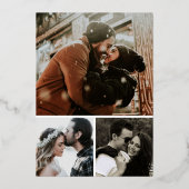 Rustikale Poinsettia Schwarze Weihnachtsfeier Folieneinladung (Rückseite)