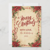 Rustikale Poinsettia Urlaub Feiertagskarte (Vorderseite)