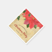 Rustikale Poinsettia | Weihnachts-Party Serviette (Ecke)