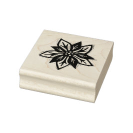 Rustikale Poinsettia Weihnachtsvolkstümliche Blume Gummistempel