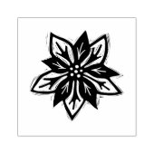 Rustikale Poinsettia Weihnachtsvolkstümliche Blume Gummistempel (Prägung)