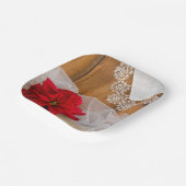 Rustikale Poinsettien und Hochzeiten im Winter Pappteller (Gewinkelt)
