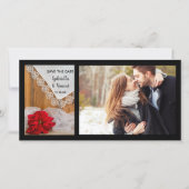 Rustikale Poinsettien und Spitzenwinters Save the  Date (Vorderseite)