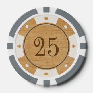 Rustikale Poker-Chips im Casino-Stil aus Eichenhol Pokerchips