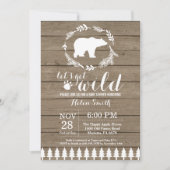 Rustikale Polar Bear Baby Dusche Einladung (Vorderseite)