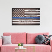 Rustikale Polizeibeamte Gebet Geschenk dünne blaue Leinwanddruck (Insitu (Wohnzimmer))