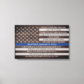 Rustikale Polizeibeamte Gebet Geschenk dünne blaue Leinwanddruck (Vorderseite)