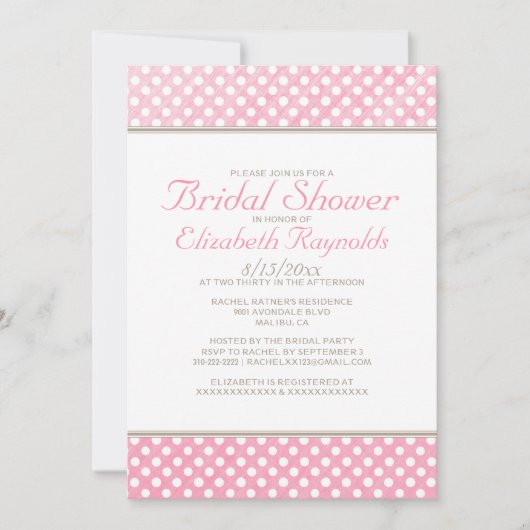 Rustikale Polka Dot Bridal Dusche Einladungen (Vorderseite)