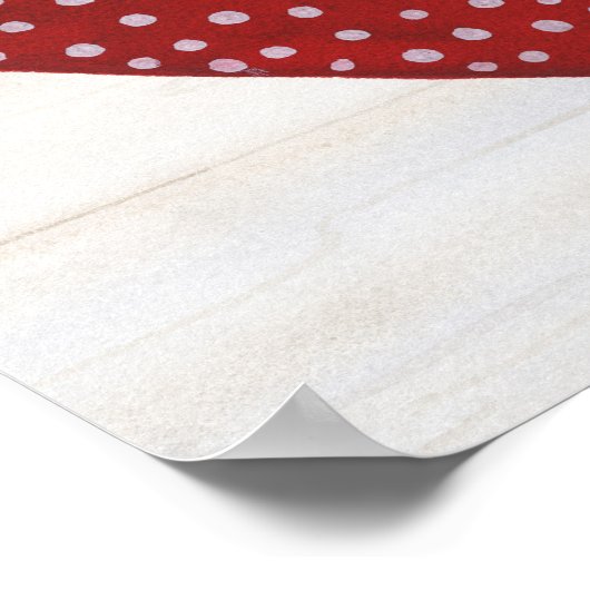 Rustikale Polka Dot Valentine Herz Poster (Ecke)