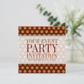 Rustikale Polka Dots benutzerdefinierte Party Einl Einladung (Stehend Vorderseite)