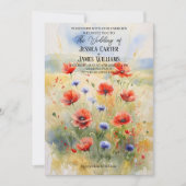 Rustikale polnische Hochzeit Einladung mit Aquarel (Vorderseite)