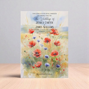 Rustikale polnische Hochzeit Einladung mit Aquarel