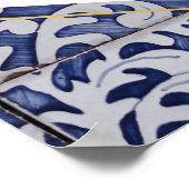 Rustikale Portugiesisch-Tiles Hochzeitskarte Poster (Ecke)