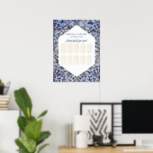 Rustikale Portugiesisch-Tiles Hochzeitskarte Poster (Heimbüro)