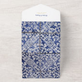 Rustikale Portugiesisch-Tiles Hochzeitsstifter QR- All In One Einladung (Außenbereich)