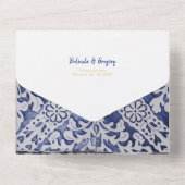 Rustikale Portugiesisch-Tiles Hochzeitsstifter QR- All In One Einladung (Rückseite)