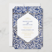 Rustikale Portugiesisch Tiles Wedding Einladung (Vorderseite)