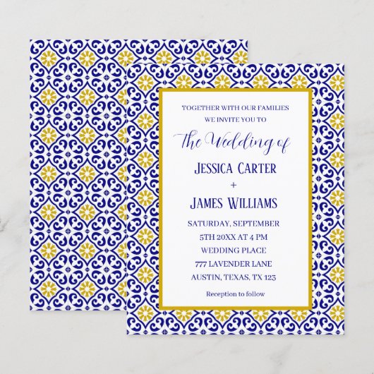 Rustikale portugiesische Fliesen mediterrane Hochz (Vorne/Hinten)