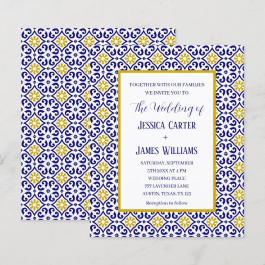 Rustikale portugiesische Fliesen mediterrane Hochz (Vorne/Hinten)