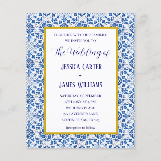 Rustikale portugiesische Fliesen mediterrane Hochz (Vorderseite)