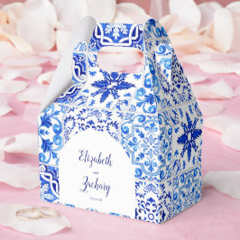 Rustikale portugiesische Tiles Blue White Arch Wed Geschenkschachtel