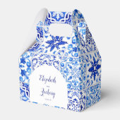 Rustikale portugiesische Tiles Blue White Arch Wed Geschenkschachtel (Vorderseite)
