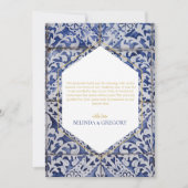 Rustikale portugiesische Tiles Wedding Dankeskarte (Vorderseite)