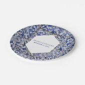 Rustikale portugiesische Tiles Wedding Pappteller (Schrägansicht)