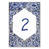 Rustikale portugiesische Tiles Wedding Tischnummer (Rückseite)