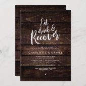 Rustikale Post Hochzeit Brunch, essen, trinken und Einladung (Vorne/Hinten)