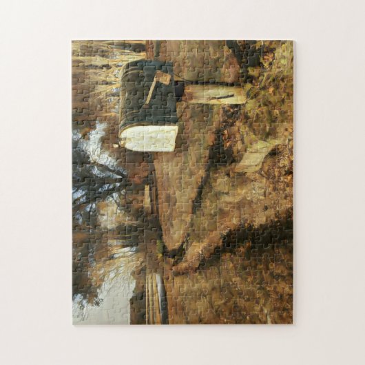 Rustikale Postbox auf einer Landstraße Puzzle (Vertikal)