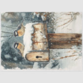 Rustikale Postbox mit Kichervogel-Decoupage Seidenpapier (Vorderseite)