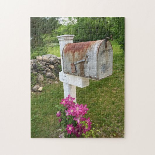 Rustikale Postbox Vermont. Puzzle (Vertikal)