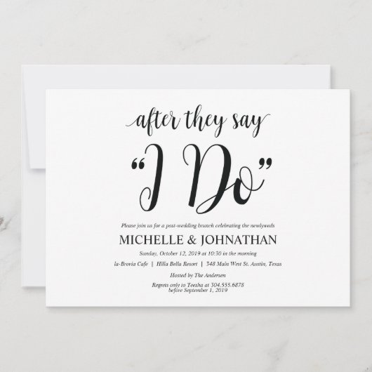 Rustikale Posten-Hochzeits-Brunch-Einladungs-Karte Einladung (Vorderseite)