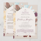 Rustikale POTLUCK-Hochzeitsplanung Einladung F (Vorne/Hinten)