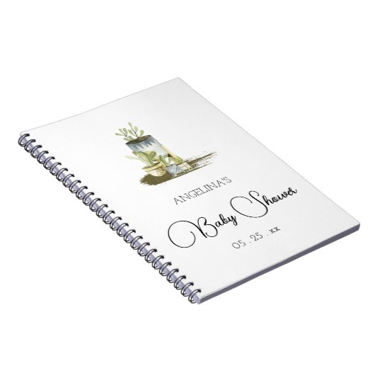 Rustikale Potted Baby Shot List Notebook Notizblock (Rechte Seite)