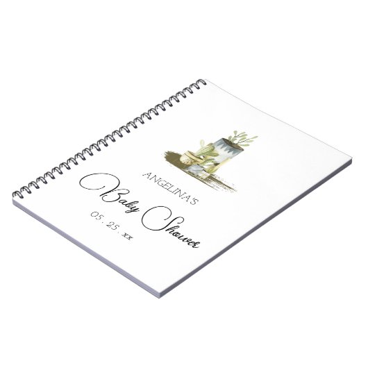 Rustikale Potted Baby Shot List Notebook Notizblock (Linke Seite)