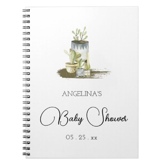 Rustikale Potted Baby Shot List Notebook Notizblock (Vorderseite)