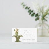 Rustikale Potting Bench und Rose für Gärtner Visitenkarte (Stehend Vorderseite)