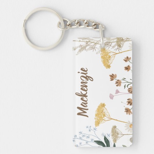 Rustikale Prairie Ranch Farm Floral Botanisch Schlüsselanhänger (Vorderseite)