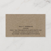Rustikale, primitive Country Kraft-Visitenkarte Visitenkarte (Rückseite)